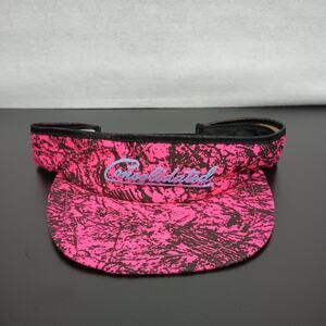 Vtg Consolidated 80s 90s Neon Pink Black Sun Visor Retro Party Golf Tennis